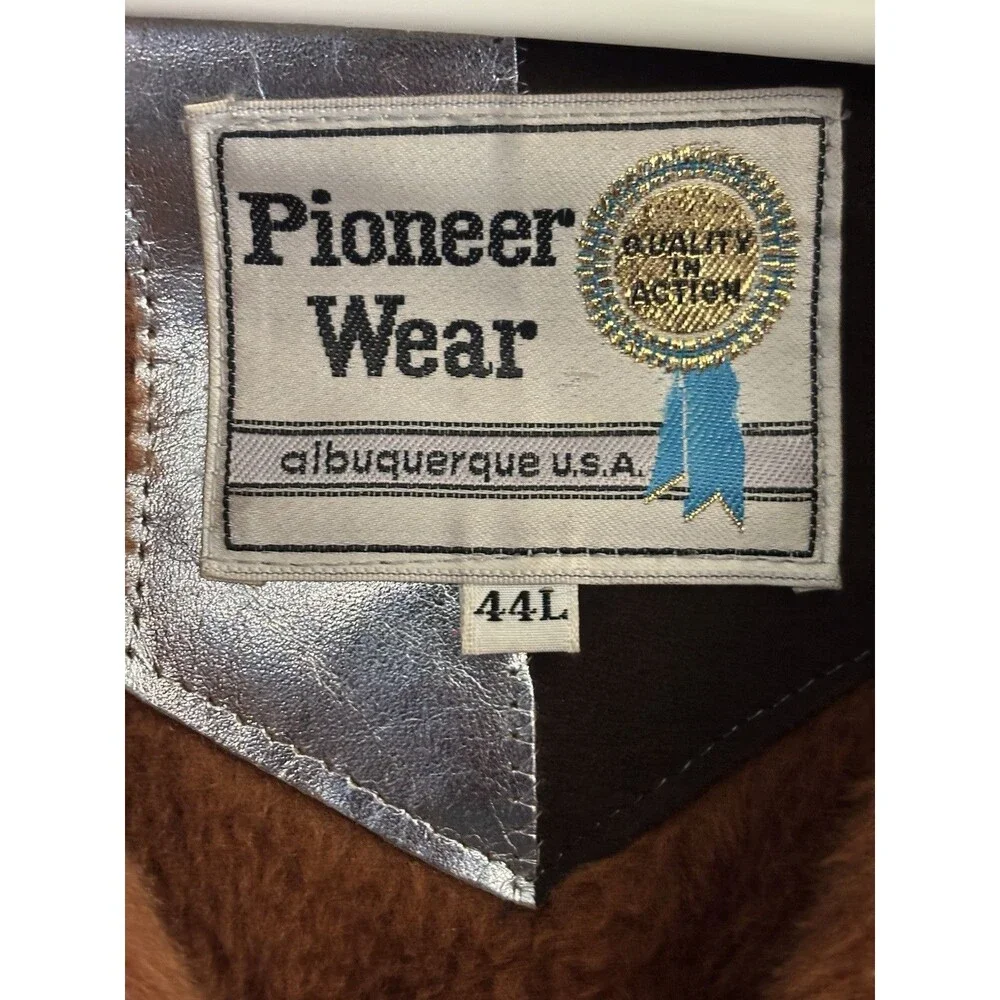 Vintage Pioneer Wear Plaid Wool Jacket 44L Sherpa Lined Western Ranch Coat USA
